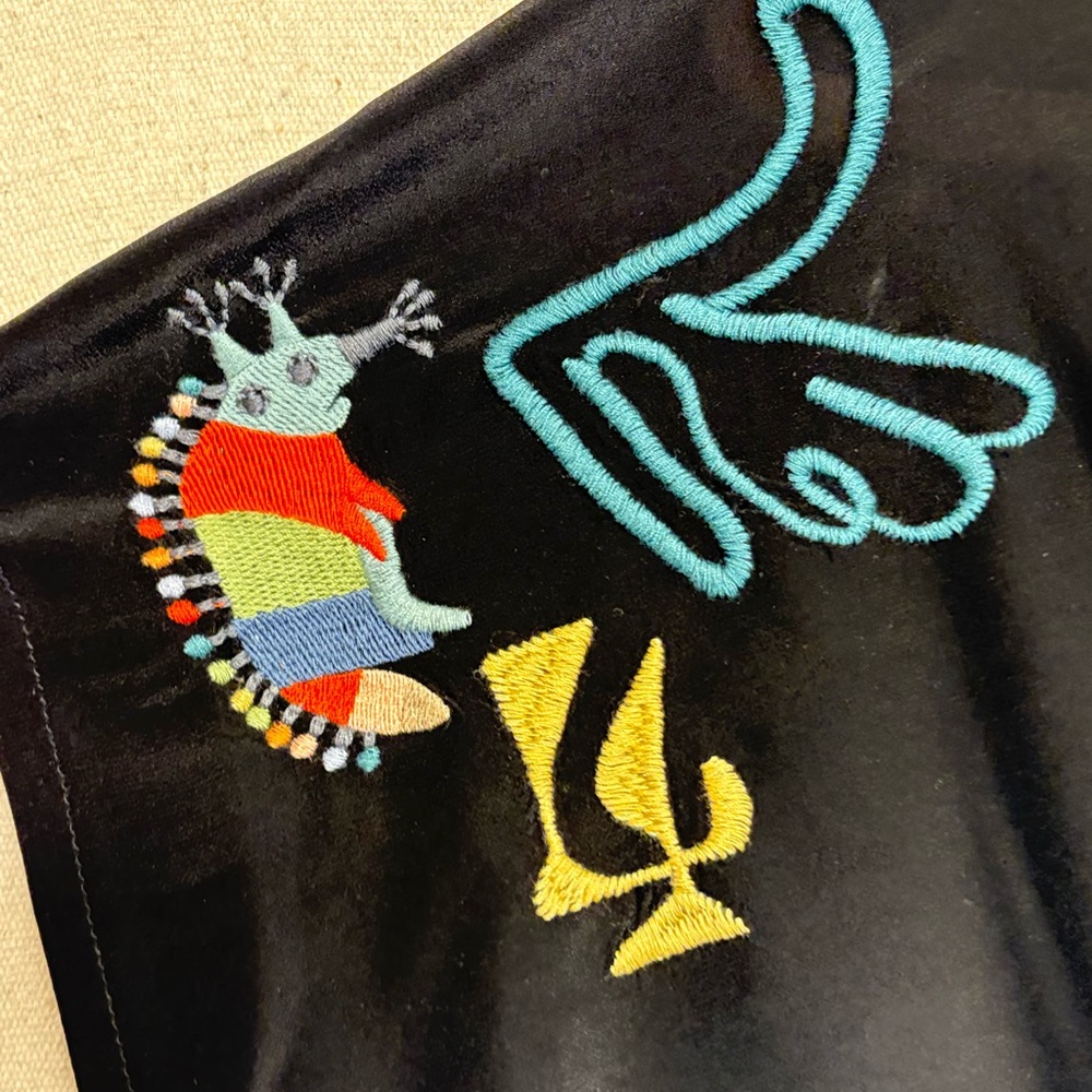 Johnny Was silk black embroidery top, breezy, funky, bohemian - Picture 8 of 16